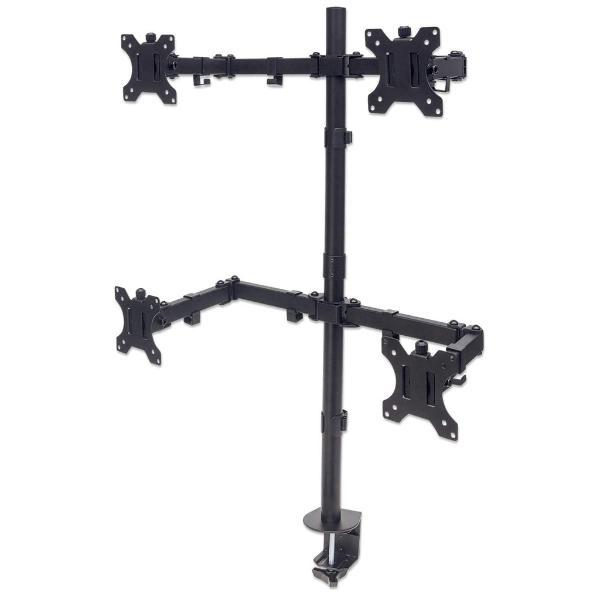 Soporte para cuatro monitores brazos de doble articulacion Manhattan.