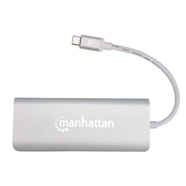 Docking Station multiplicador de puertos USB Tipo-C 6 en 1 Manhattan.