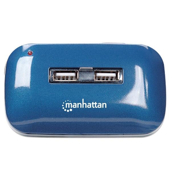 Hub USB de Alta Velocidad 2.0 Manhattan Azul.