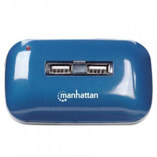 Hub USB de Alta Velocidad 2.0 Manhattan Azul.