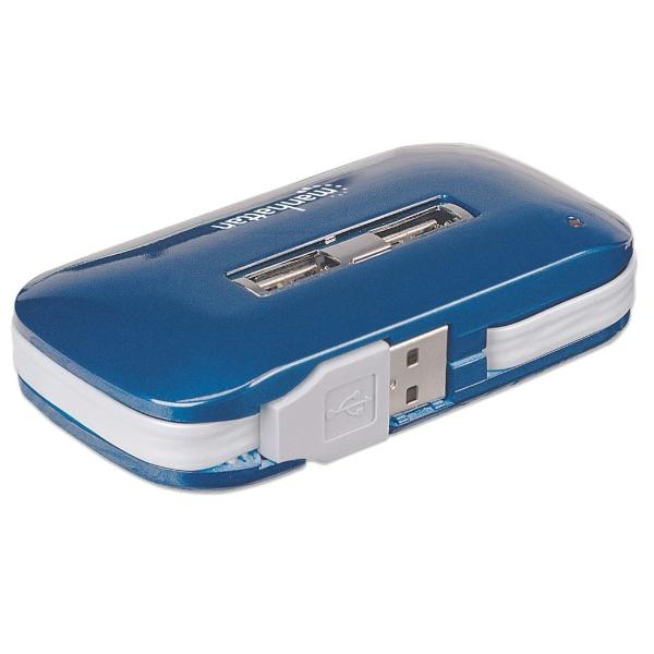 Hub USB de Alta Velocidad 2.0 Manhattan Azul.