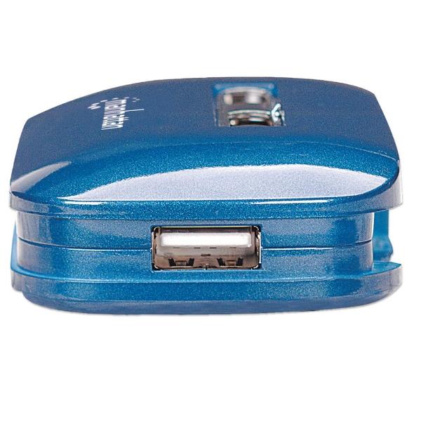 Hub USB de Alta Velocidad 2.0 Manhattan Azul.