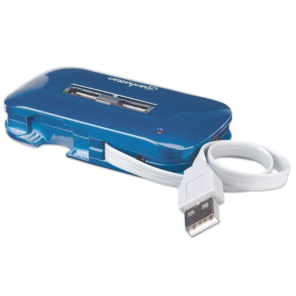 Hub USB de Alta Velocidad 2.0 Manhattan Azul.