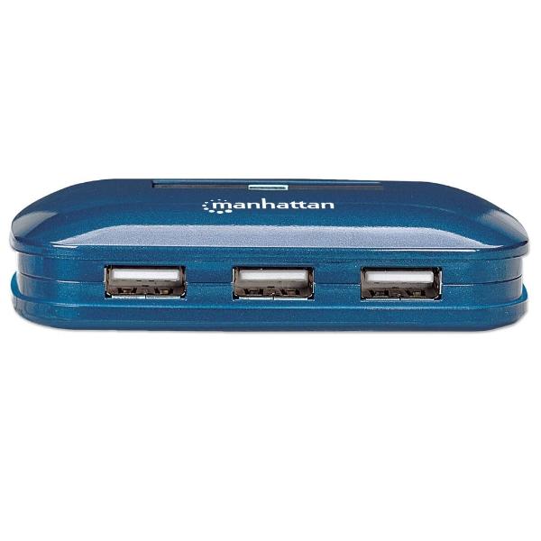 Hub USB de Alta Velocidad 2.0 Manhattan Azul.