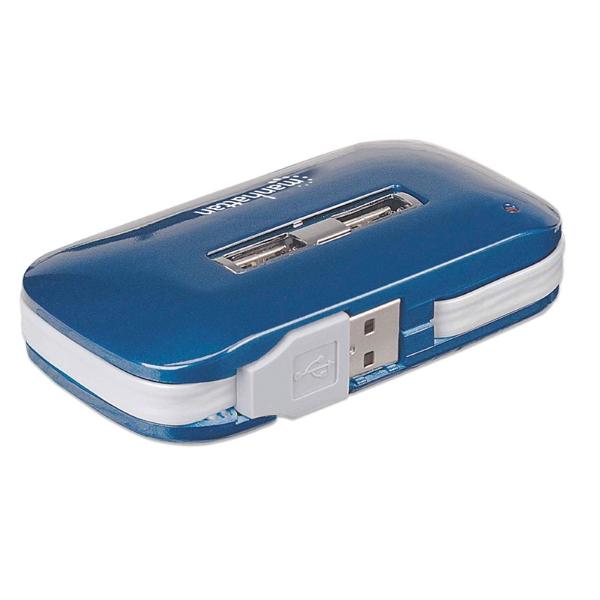 Hub USB de Alta Velocidad 2.0 Manhattan Azul.