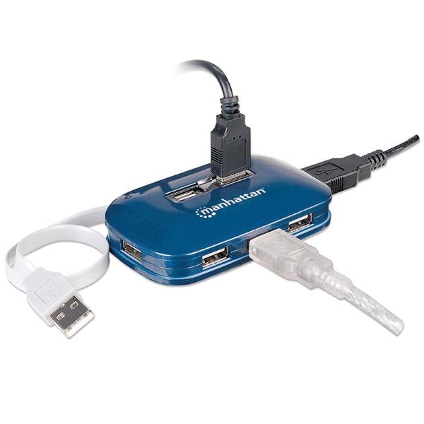 Hub USB de Alta Velocidad 2.0 Manhattan Azul.