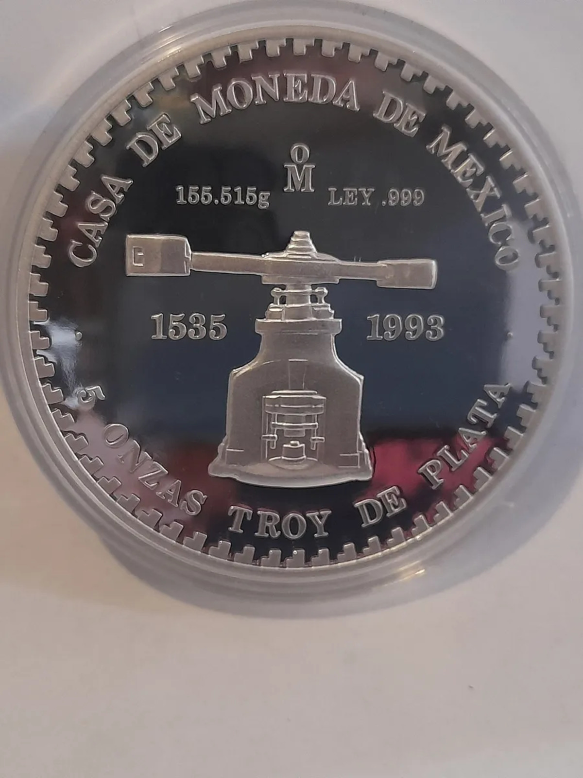 Moneda Plata 5 Onzas Troy Piedra De Los Soles