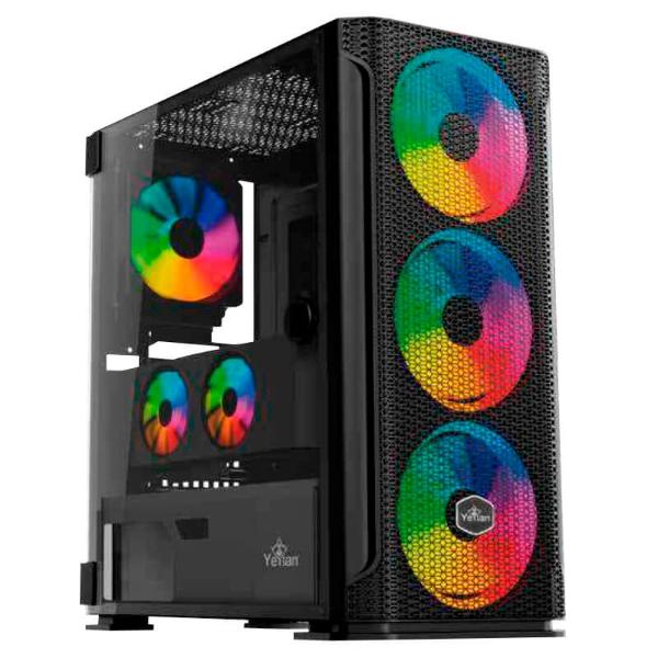 Gabinete Yeyian Hollow 2500, Midi Tower, Atx/eatx/itx/micro Atx, Usb 3.2, Sin Fuente, Negro