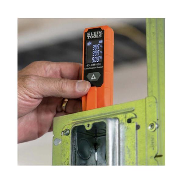 Klein Tools Medidor Compacto Láser de Distancias. Rango: 5.1 cm a 30.5 m / Opción cm o pulg. o Combinado /  Clip para Bolsillo.