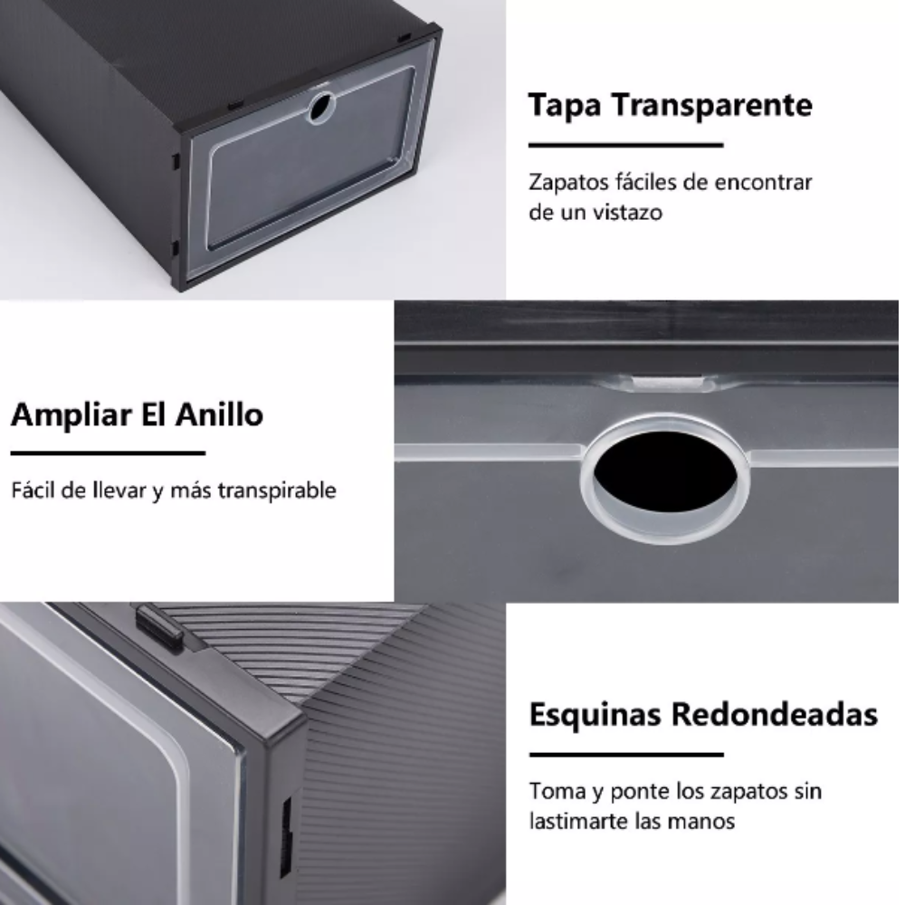 Zapatera 14 Cajas Blancas De Plástico Organizador De Zapatos