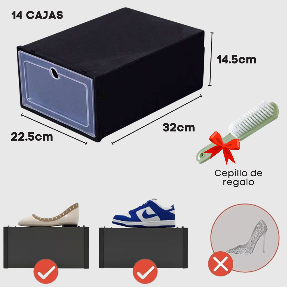 Zapatera 14 Cajas Blancas De Plástico Organizador De Zapatos