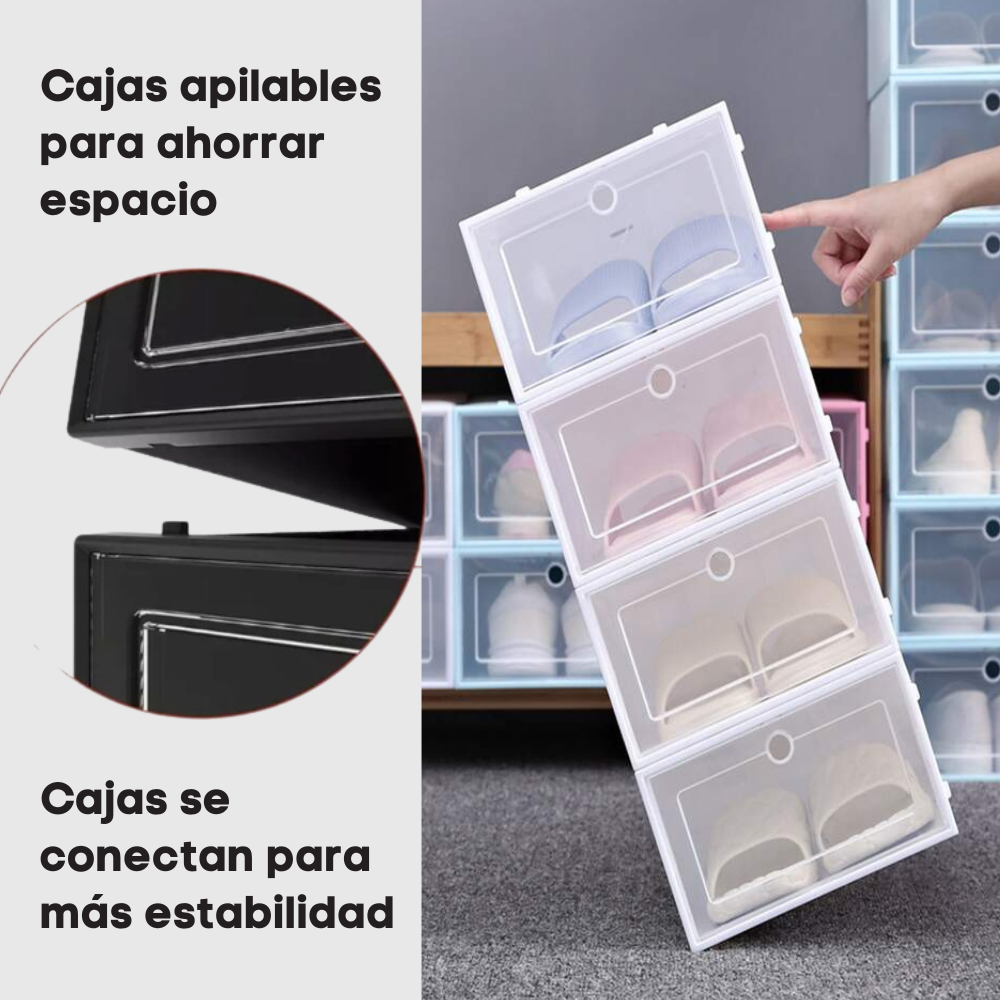 Zapatera 14 Cajas Blancas De Plástico Organizador De Zapatos