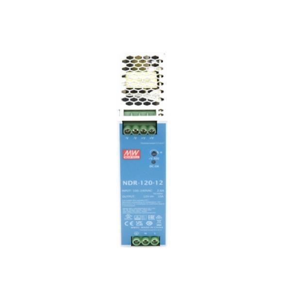 MEANWELL Fuente de poder industrial de 120 W, salida 12 Vcc, entrada 90~264 VCA, para montaje en riel DIN, 