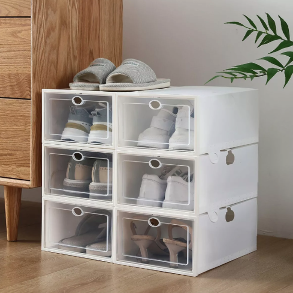 Zapatera 14 Cajas Blancas De Plástico Organizador De Zapatos