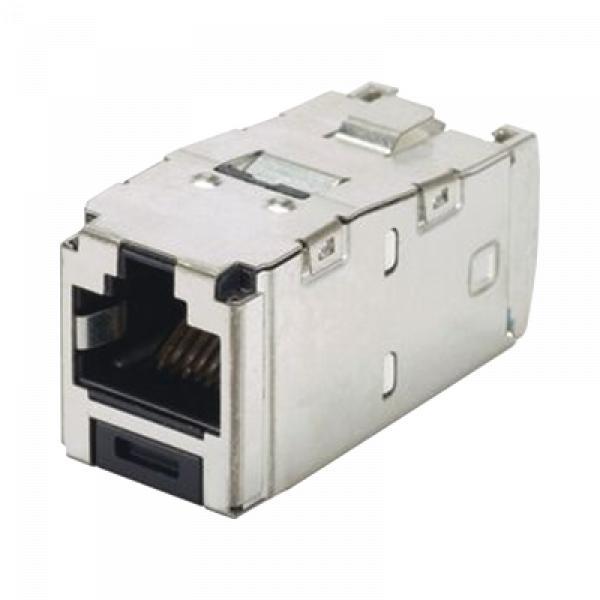 Panduit Conector Jack RJ45 Blindado, Estilo TG, Mini-Com, Categoría 6A, de 8 posiciones y 8 cables, Color Negro