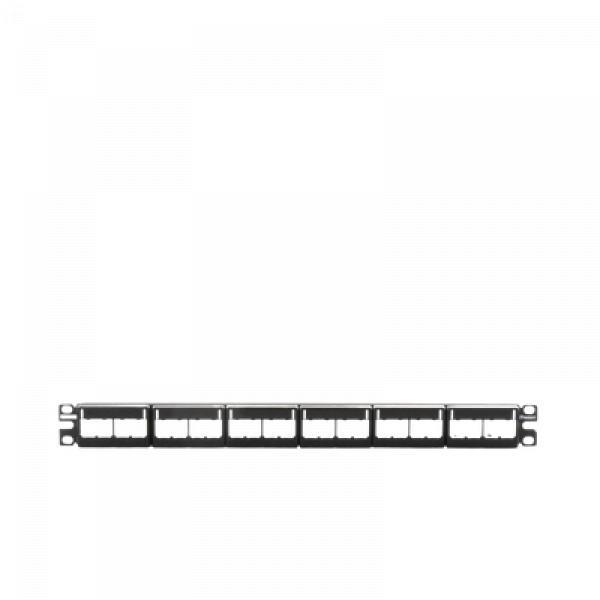 Panduit Panel de Parcheo Modular Mini-Com (Sin Conectores), Plano, Sin Blindaje, Con Etiqueta y Cubierta, de 24 puertos, 1UR