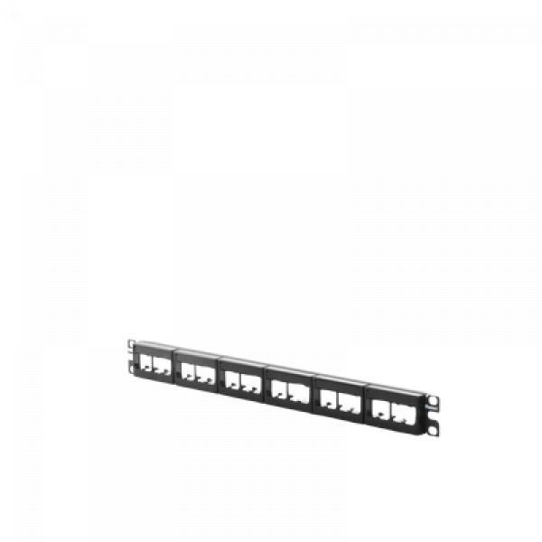 Panduit Panel de Parcheo Modular Mini-Com (Sin Conectores), Plano, Sin Blindaje, Con Etiqueta y Cubierta, de 24 puertos, 1UR
