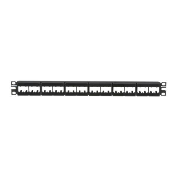 Panduit Panel de Parcheo Modular Mini-Com (Sin Conectores), Plano, Sin Blindaje, Con Etiqueta y Cubierta, de 24 puertos, 1UR