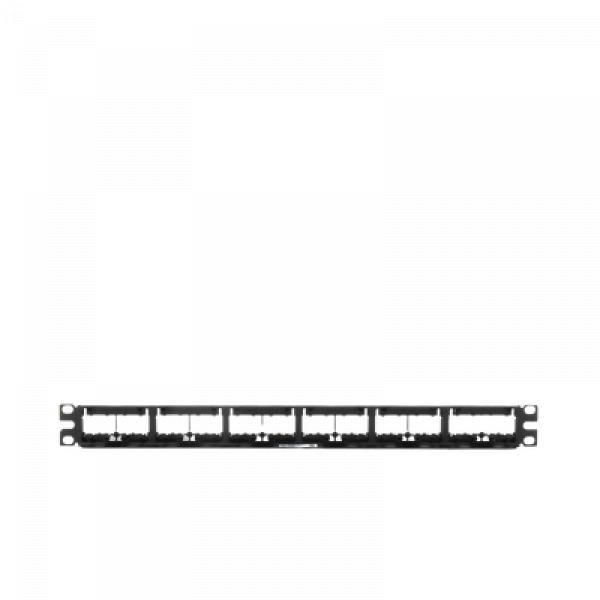 Panduit Panel de Parcheo Modular Mini-Com (Sin Conectores), Plano, Sin Blindaje, Con Etiqueta y Cubierta, de 24 puertos, 1UR