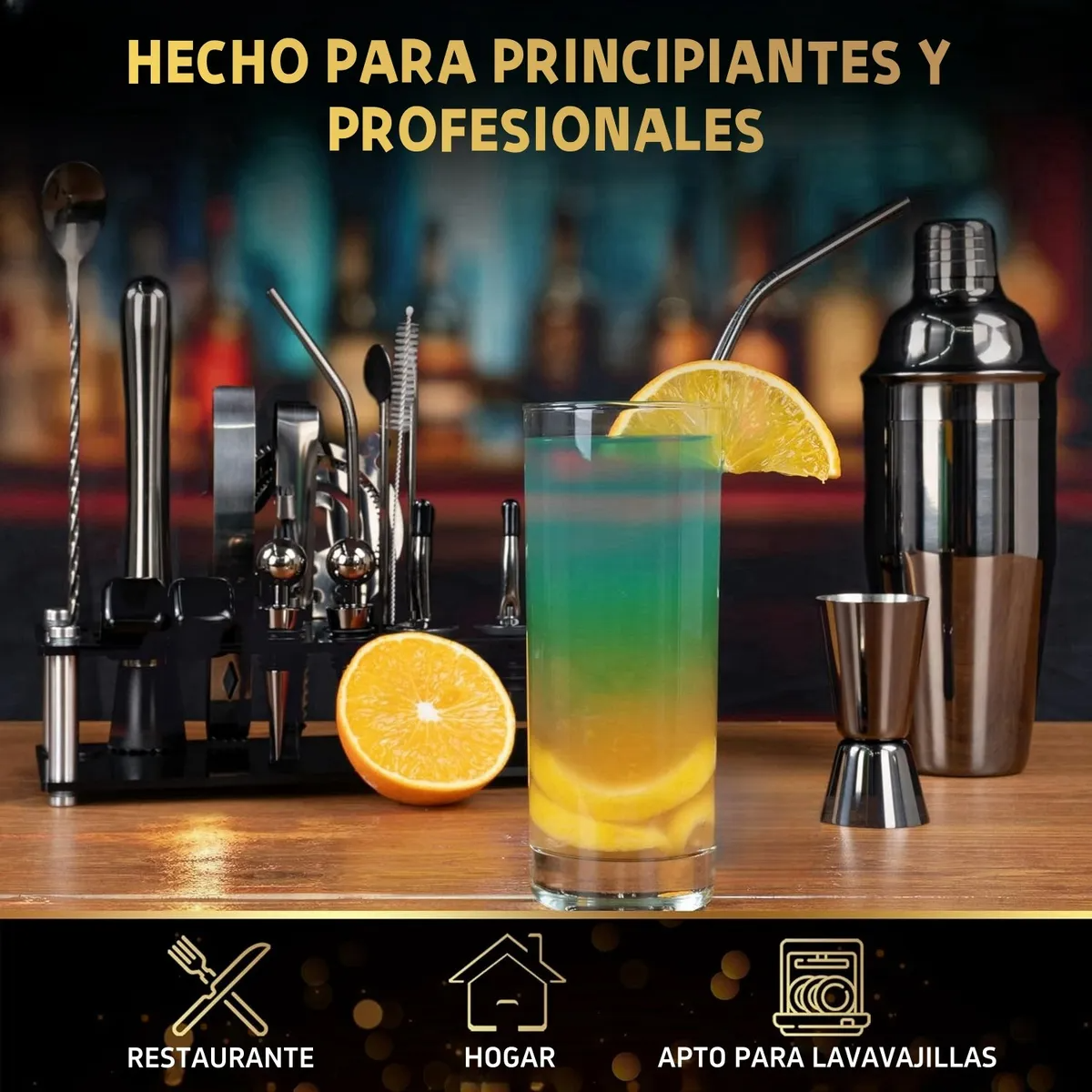Kit de Coctelería 20 Piezas - Shaker de 750 ml, Todo lo que Necesitas para Crear Cócteles Profesionales