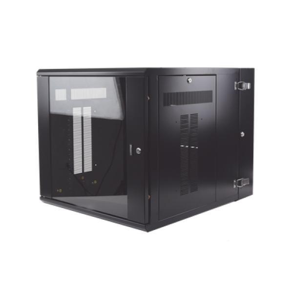 Panduit Gabinete PanZone de Montaje en Pared, de 19in, Puerta con Ventana de Seguridad, 12 UR, 762mm de Profundidad, Color Negro