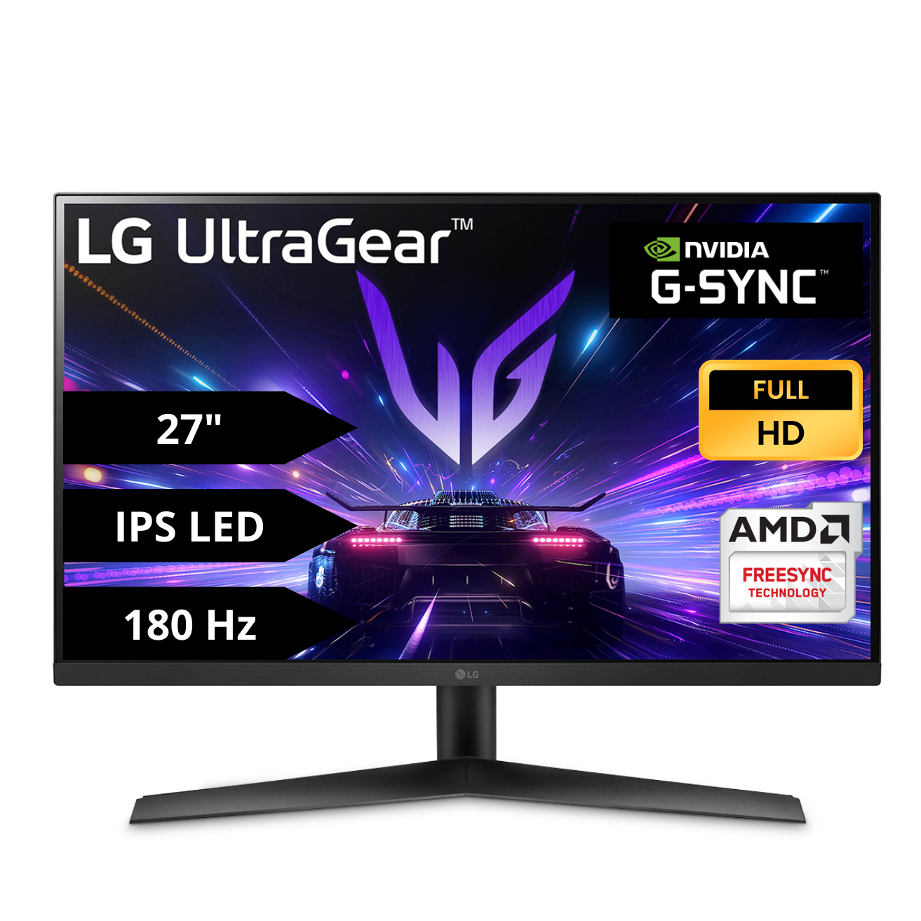 Monitor Gamer LG UltraGear 27 QHD IPS 180Hz 1ms G-SYNC FreeSync HDR, negro