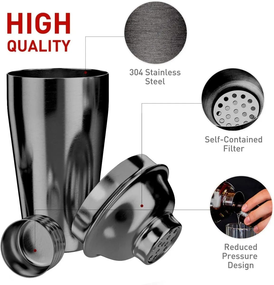 Kit de Coctelería 20 Piezas - Shaker de 750 ml, Todo lo que Necesitas para Crear Cócteles Profesionales