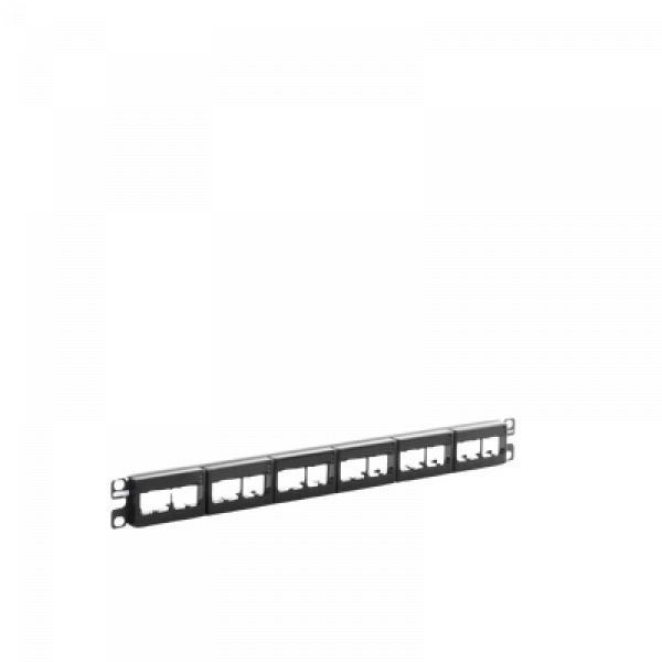 Panduit Panel de Parcheo Modular Mini-Com (Sin Conectores), Plano, Sin Blindaje, Con Etiqueta y Cubierta, de 24 puertos, 1UR