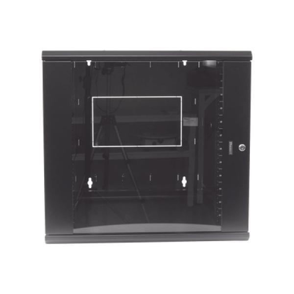 Panduit Gabinete PanZone de Montaje en Pared, de 19in, Puerta con Ventana de Seguridad, 12 UR, 762mm de Profundidad, Color Negro
