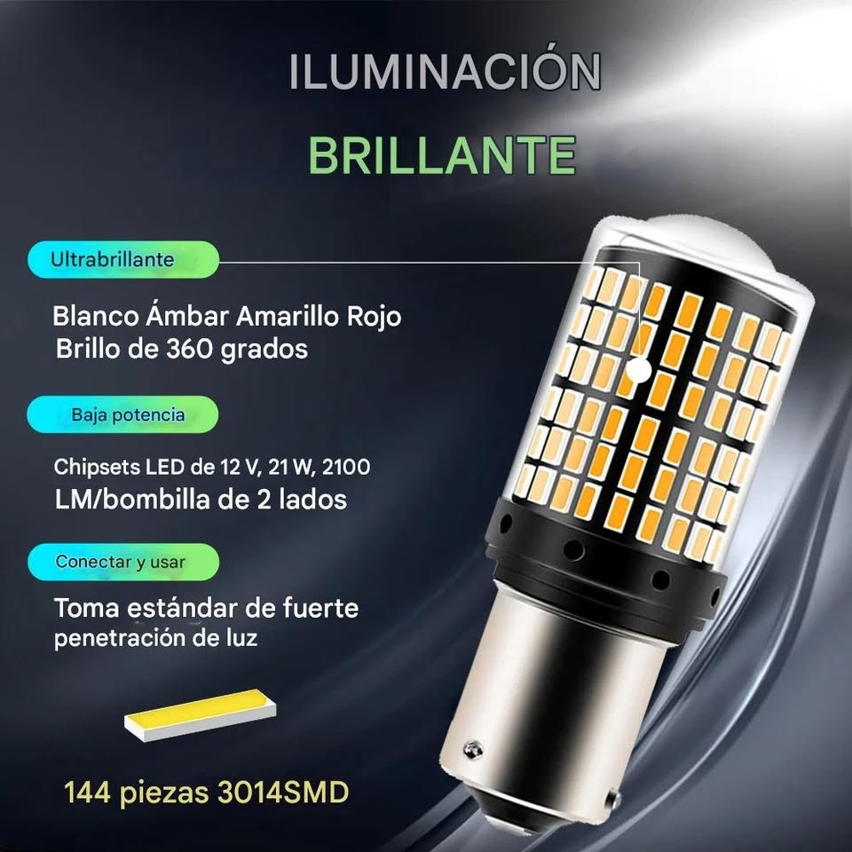 2 luces direccio Amarillo foco señal 1156 BAU15S PY21W bombillas LED luz coche moto trailer