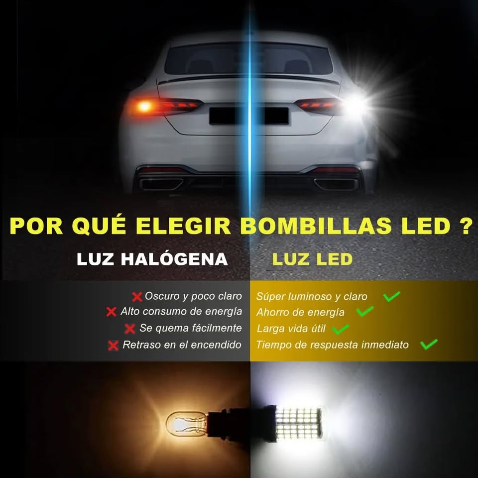 2 luces direccio Amarillo foco señal 1156 BAU15S PY21W bombillas LED luz coche moto trailer
