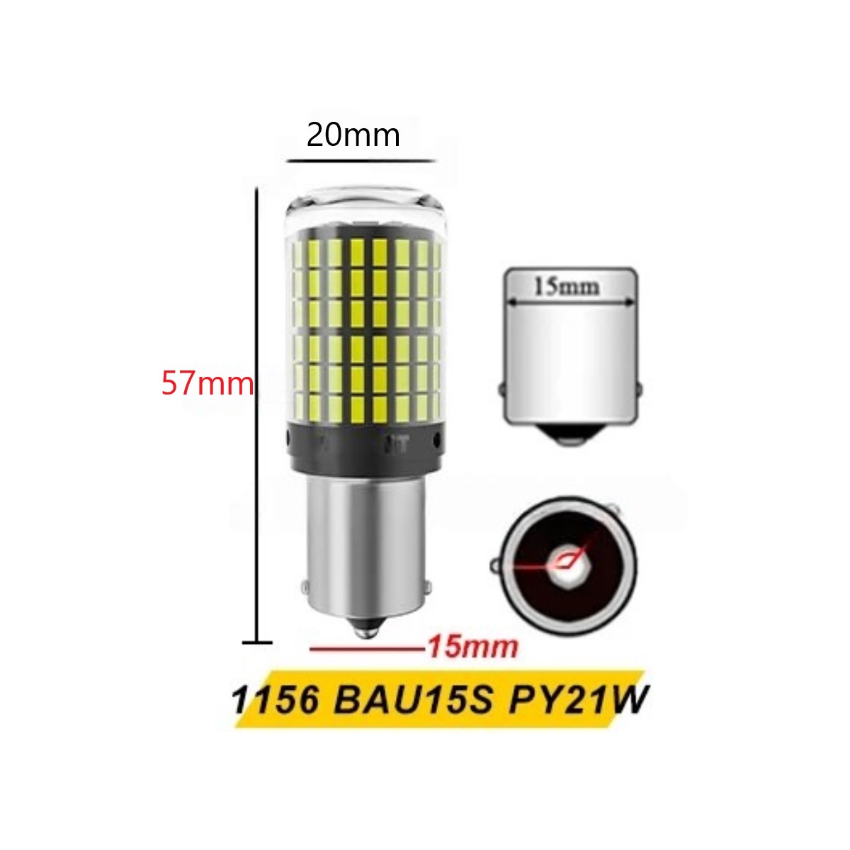 2 luces direccio Amarillo foco señal 1156 BAU15S PY21W bombillas LED luz coche moto trailer