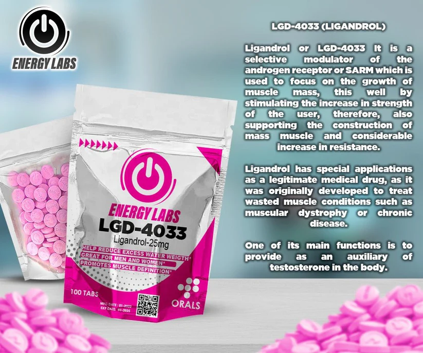 LGD-4033 Energy Labs Ligandrol 25mg x 100 Tabs Masa Muscular y Fuerza Extrema