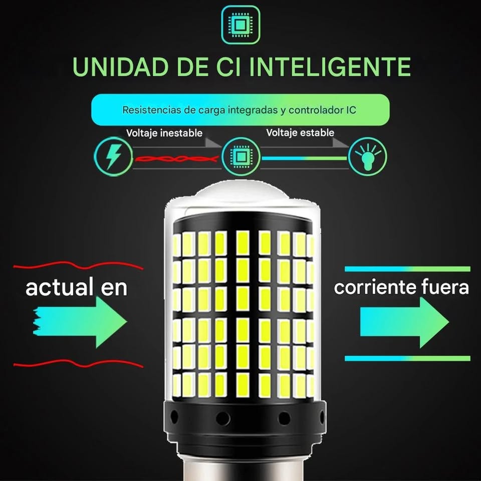 2 luces direccio Amarillo foco señal 1156 BAU15S PY21W bombillas LED luz coche moto trailer