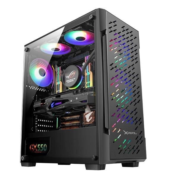 Gabinete Xzeal Xz135, Midi Tower, Atx/micro Atx/mini-itx, Usb 2.0/3.2, Sin Fuente, Negro