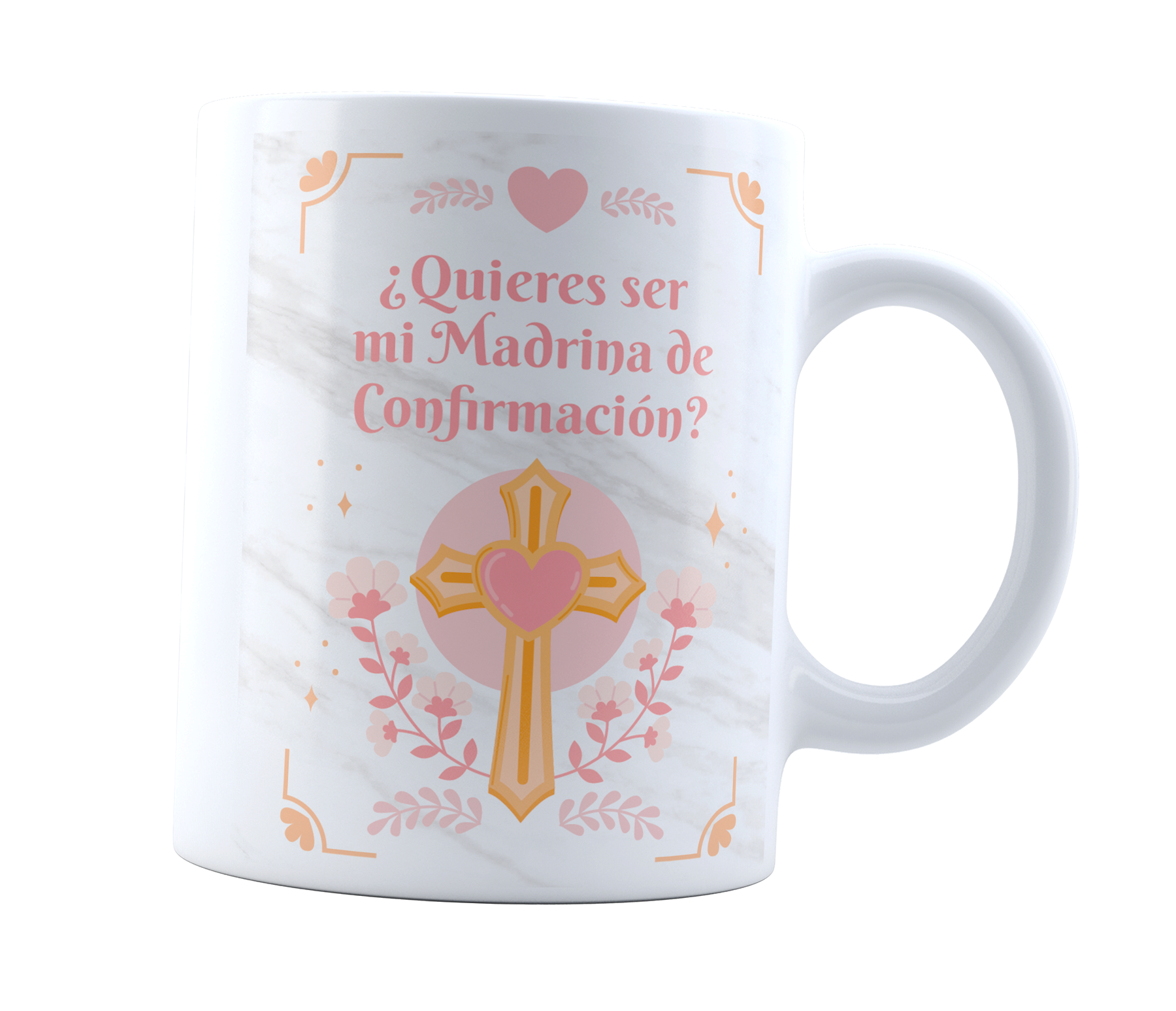 Taza ¿Quiéres ser mi madrina de confirmación? | Frase | madrina I Cerámica Blanca 11 oz | Para Café o té