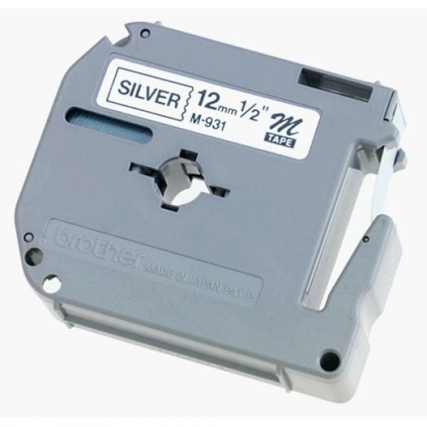 Brother CINTA BROTHER M931 NEGRO/PLATA 12MM PT85 100/110