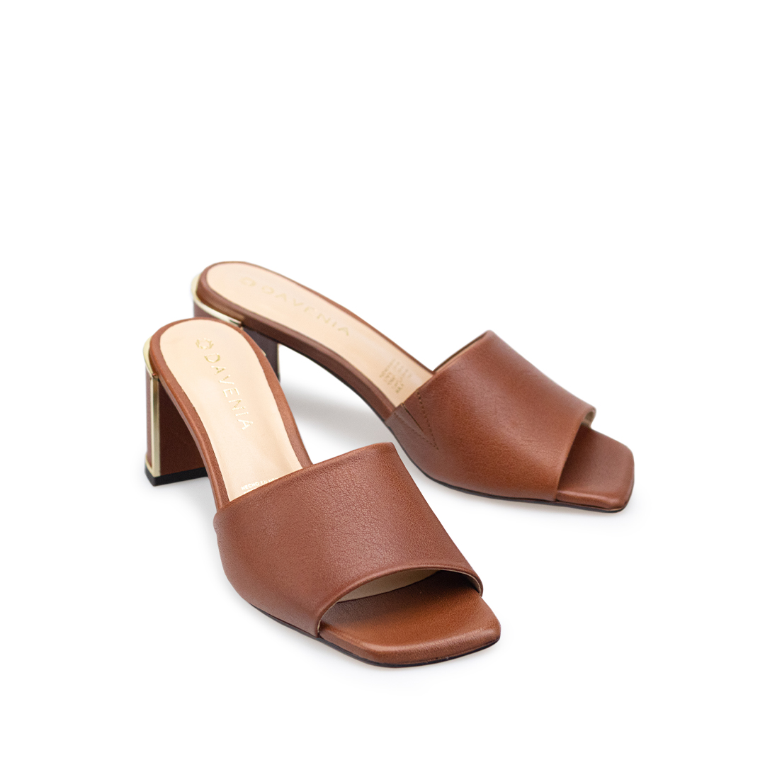 Zapatillas De Tacón Davenia De Piel Sandalia Para Dama Mod. Zaira