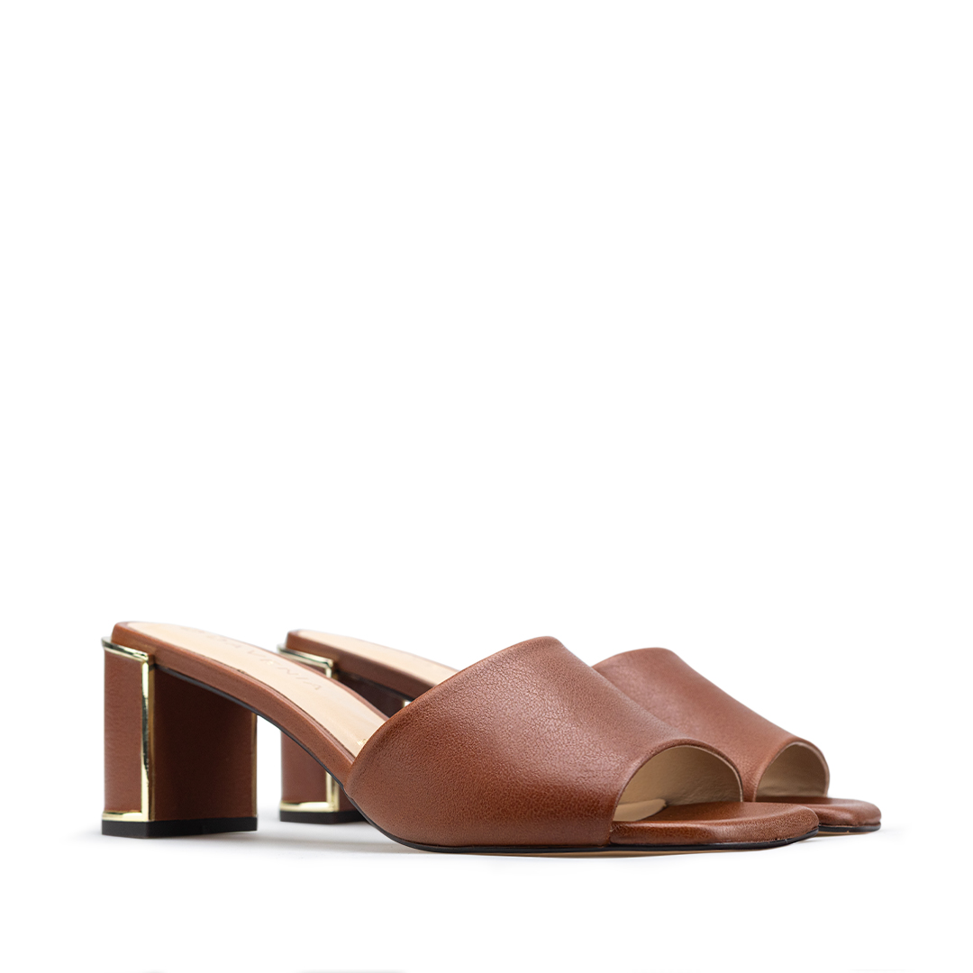 Zapatillas De Tacón Davenia De Piel Sandalia Para Dama Mod. Zaira