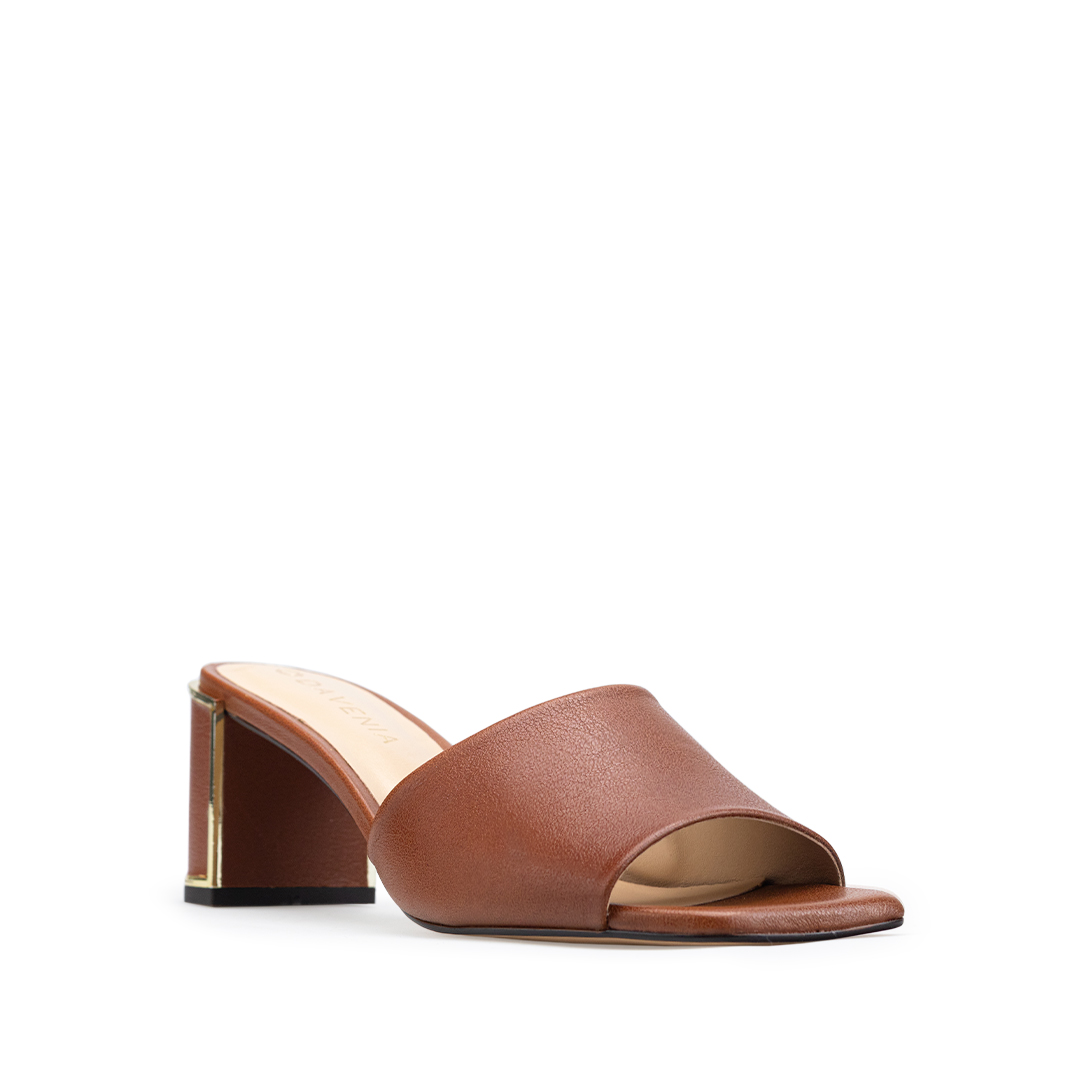 Zapatillas De Tacón Davenia De Piel Sandalia Para Dama Mod. Zaira