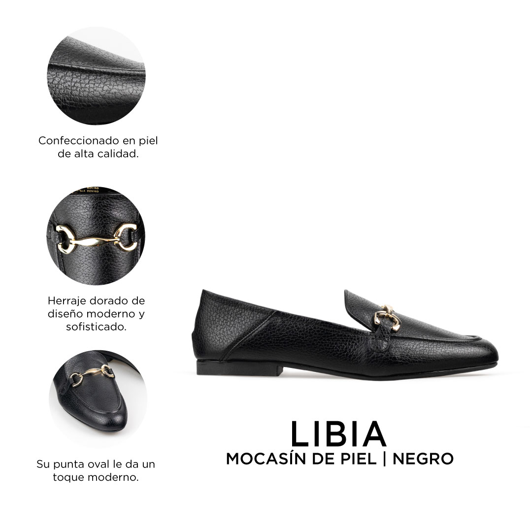 Zapato Tipo Mocasín De Piel Elegante Para Mujer Davenia Mod. Libia