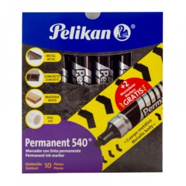 Pelikan Marcador Pelikan Permanente 540 Color Negro C/10 Pzas