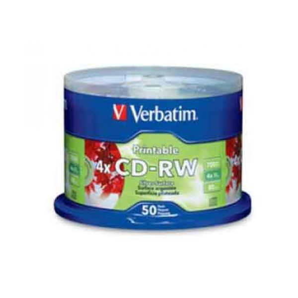 Verbatim Disco Compacto Verbatim RW 4X Silver Inkjet Printable