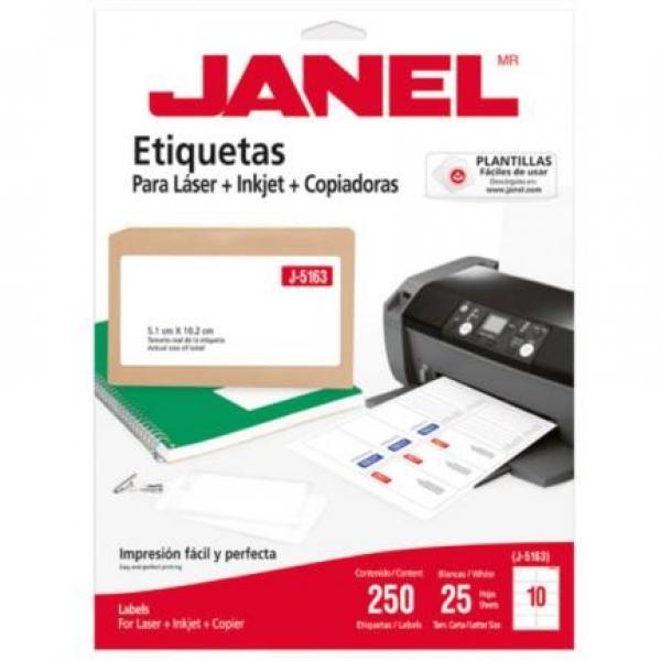 Janel Etiquetas Adhesivas Janel Láser J-5163 51x102mm C/1000