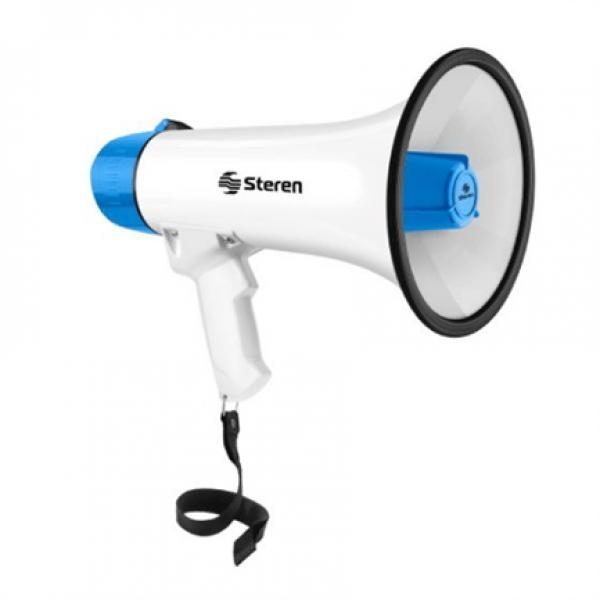 Steren Megáfono Steren de Mano 25W Grabador de Voz Batería Recargable