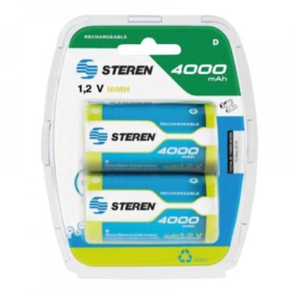 Steren Pilas Recargables Steren "D" NiMH 4000 mAh Paquete C/2
