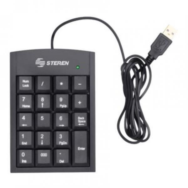 Steren Teclado Numérico Steren USB Extra Plano 19 Teclas Color Negro