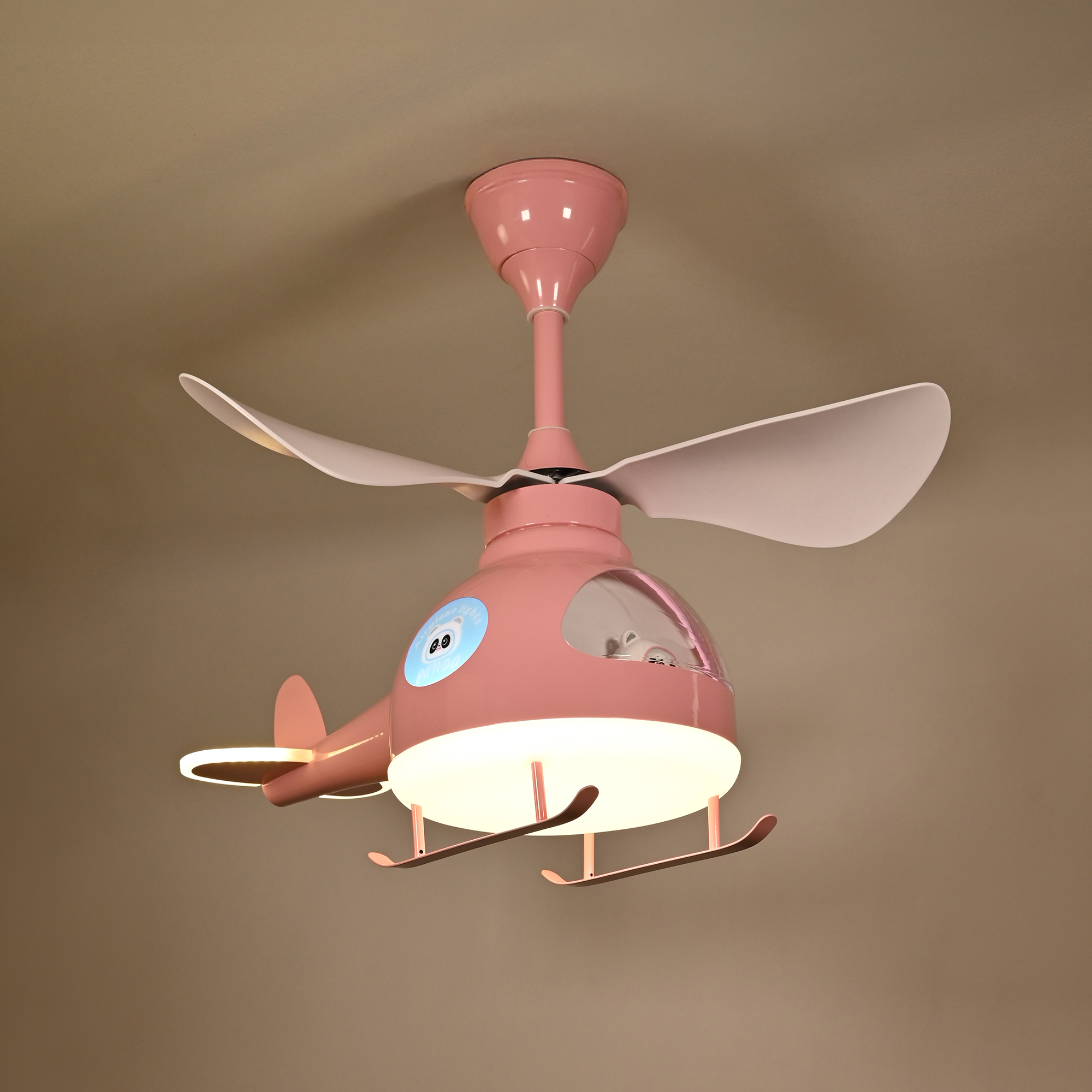 Lampara Infantil Helicoptero Rosa