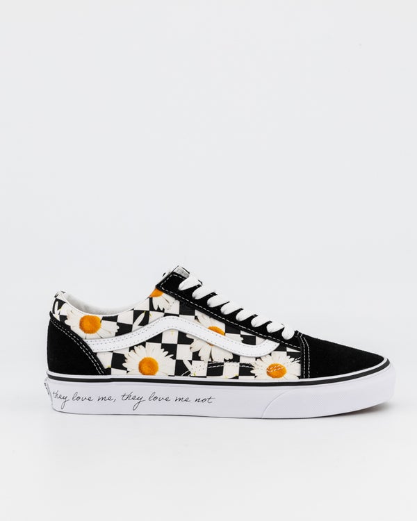 TENIS VANS OLD SKOOL MARGARITAS PARA MUJER TALLA 24.5 CM