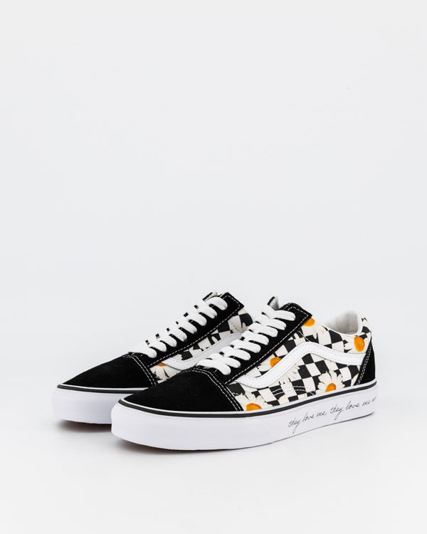 TENIS VANS OLD SKOOL MARGARITAS PARA MUJER TALLA 24.5 CM